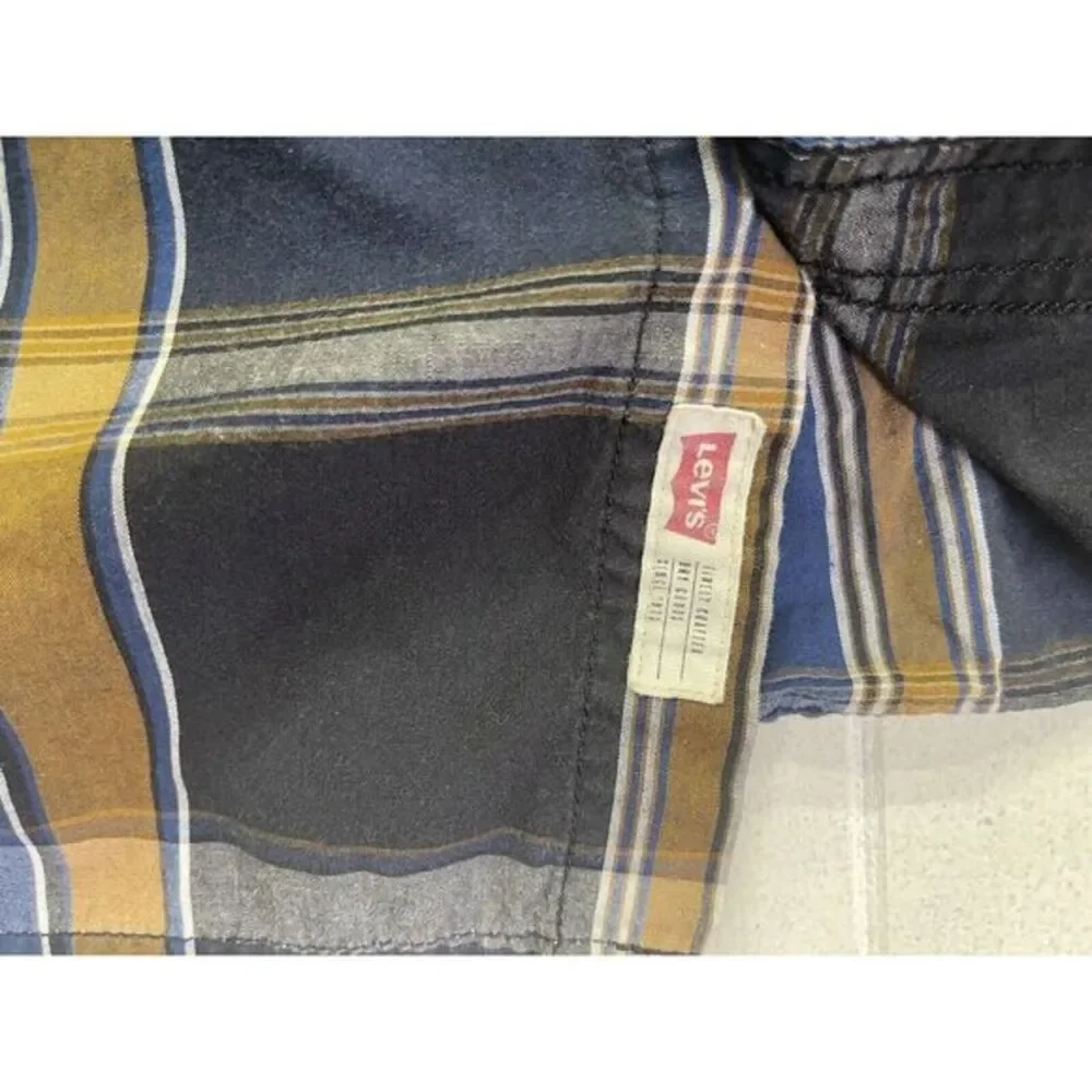 Levi's Plaid Shirt Men XL‎  Blue Western Classiccore Corpcore Careerwear